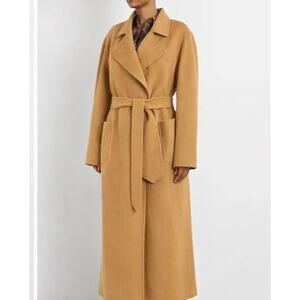Wolk Morais Cashmere On Set Wrap Coat in Camel 2 M